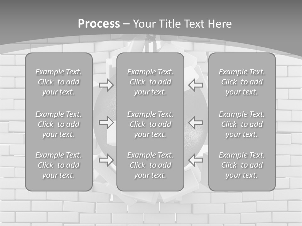 A Ball Is Breaking Through A Brick Wall PowerPoint Template