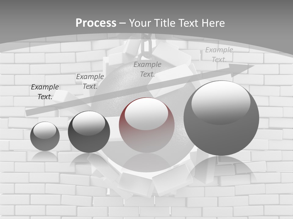 A Ball Is Breaking Through A Brick Wall PowerPoint Template