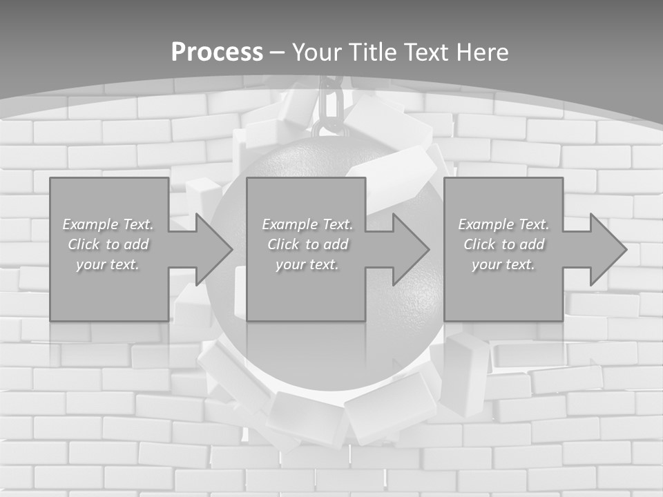 A Ball Is Breaking Through A Brick Wall PowerPoint Template