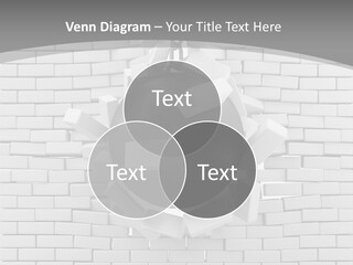 A Ball Is Breaking Through A Brick Wall PowerPoint Template