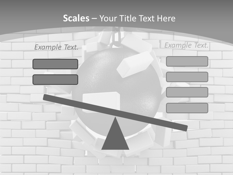 A Ball Is Breaking Through A Brick Wall PowerPoint Template