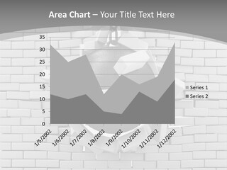 A Ball Is Breaking Through A Brick Wall PowerPoint Template