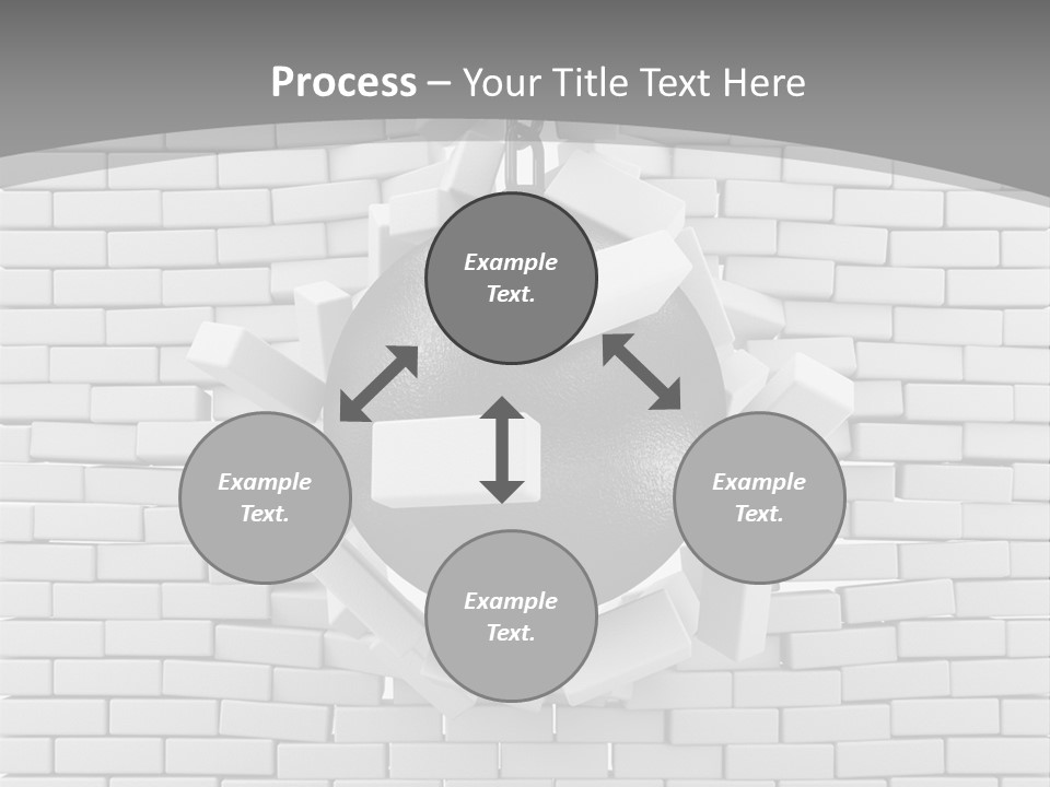 A Ball Is Breaking Through A Brick Wall PowerPoint Template