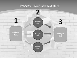 A Ball Is Breaking Through A Brick Wall PowerPoint Template