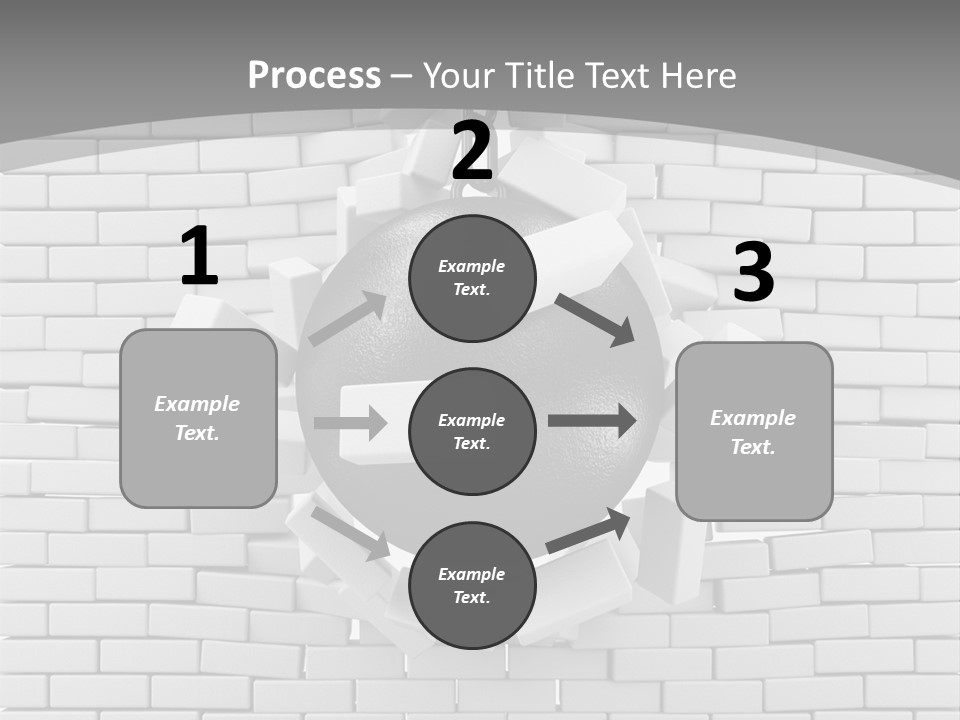 A Ball Is Breaking Through A Brick Wall PowerPoint Template