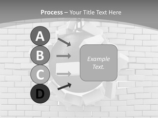 A Ball Is Breaking Through A Brick Wall PowerPoint Template