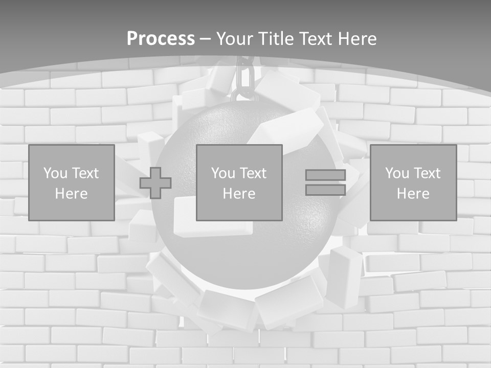 A Ball Is Breaking Through A Brick Wall PowerPoint Template