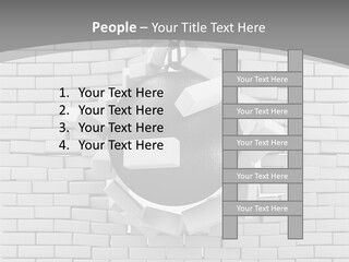 A Ball Is Breaking Through A Brick Wall PowerPoint Template