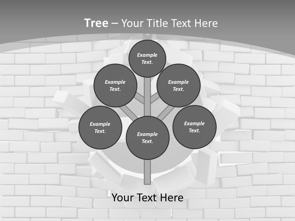 A Ball Is Breaking Through A Brick Wall PowerPoint Template