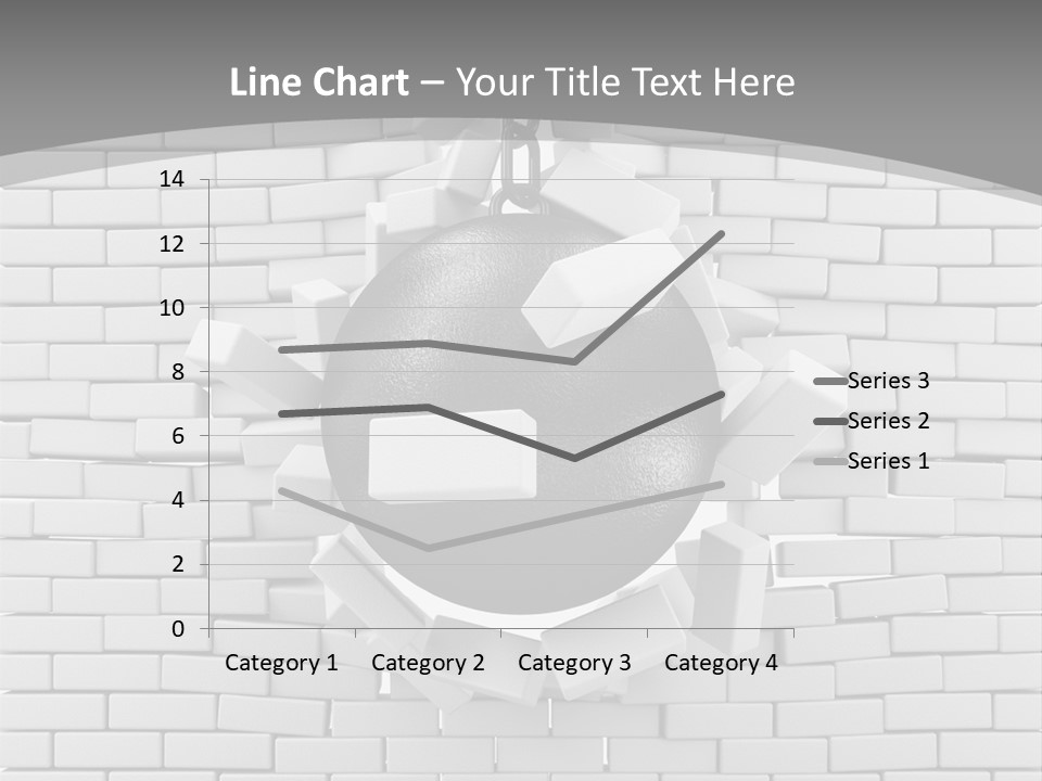 A Ball Is Breaking Through A Brick Wall PowerPoint Template