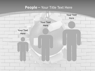 A Ball Is Breaking Through A Brick Wall PowerPoint Template