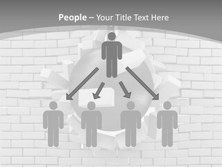 A Ball Is Breaking Through A Brick Wall PowerPoint Template