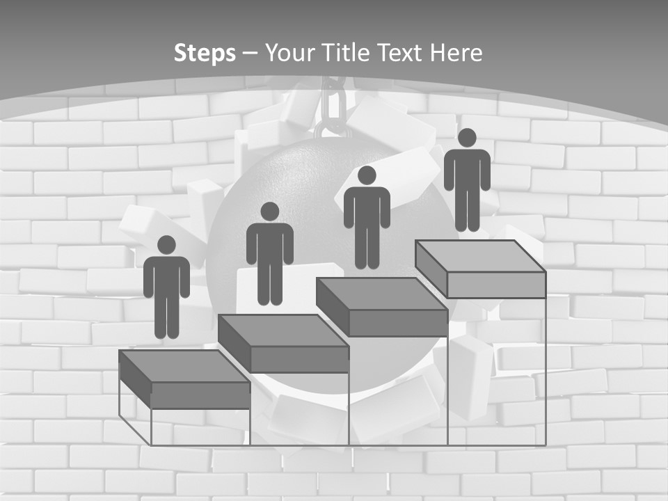 A Ball Is Breaking Through A Brick Wall PowerPoint Template