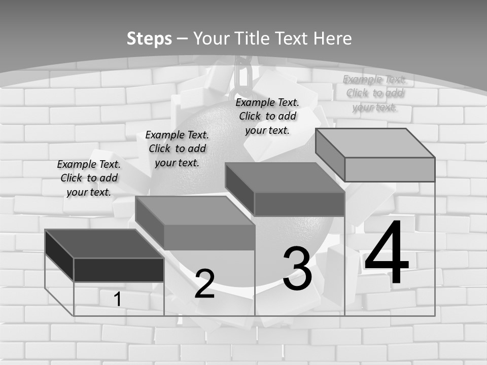 A Ball Is Breaking Through A Brick Wall PowerPoint Template