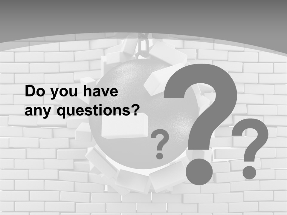 A Ball Is Breaking Through A Brick Wall PowerPoint Template