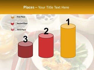 A Plate Of Food On A Table With A Glass Of Orange Juice PowerPoint Template
