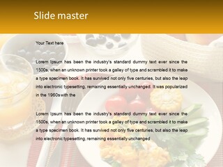 A Plate Of Food On A Table With A Glass Of Orange Juice PowerPoint Template