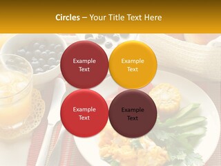 A Plate Of Food On A Table With A Glass Of Orange Juice PowerPoint Template