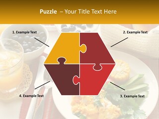 A Plate Of Food On A Table With A Glass Of Orange Juice PowerPoint Template