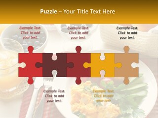 A Plate Of Food On A Table With A Glass Of Orange Juice PowerPoint Template