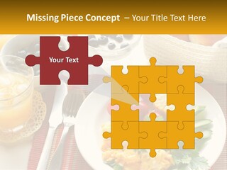 A Plate Of Food On A Table With A Glass Of Orange Juice PowerPoint Template