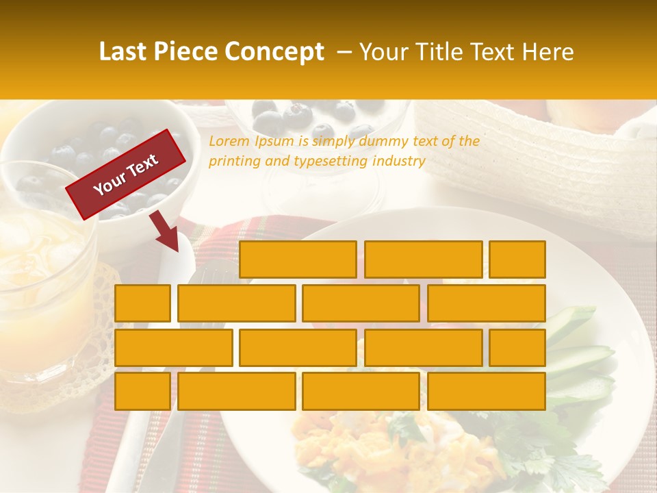 A Plate Of Food On A Table With A Glass Of Orange Juice PowerPoint Template