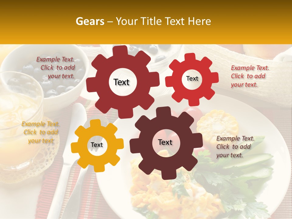 A Plate Of Food On A Table With A Glass Of Orange Juice PowerPoint Template