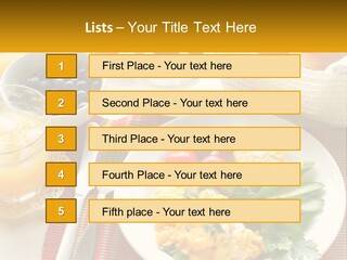 A Plate Of Food On A Table With A Glass Of Orange Juice PowerPoint Template