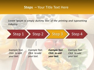 A Plate Of Food On A Table With A Glass Of Orange Juice PowerPoint Template