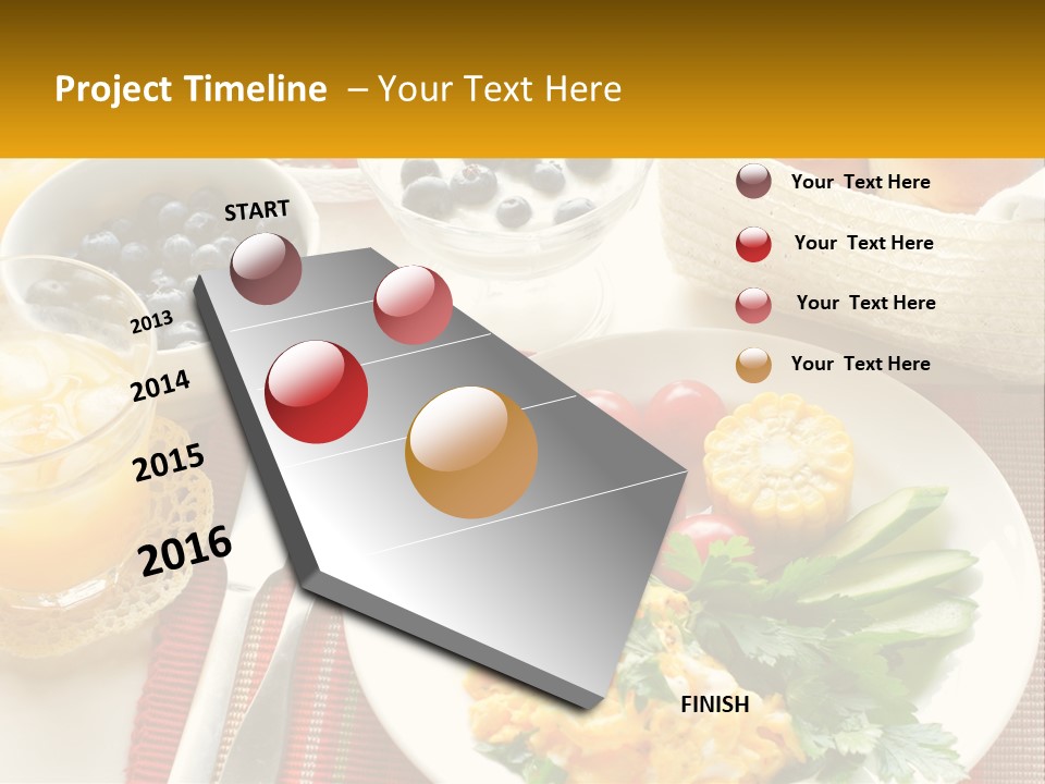 A Plate Of Food On A Table With A Glass Of Orange Juice PowerPoint Template