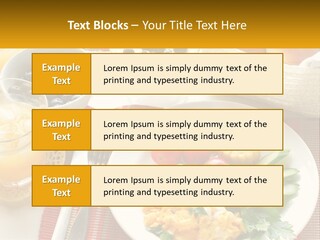 A Plate Of Food On A Table With A Glass Of Orange Juice PowerPoint Template