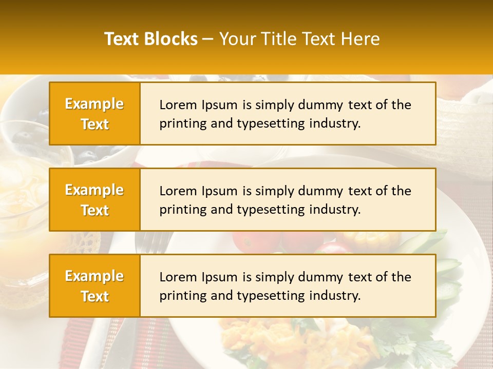 A Plate Of Food On A Table With A Glass Of Orange Juice PowerPoint Template
