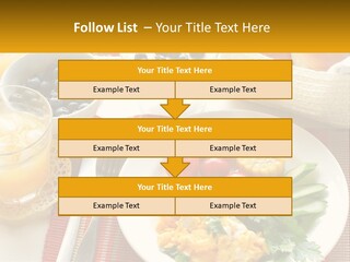A Plate Of Food On A Table With A Glass Of Orange Juice PowerPoint Template