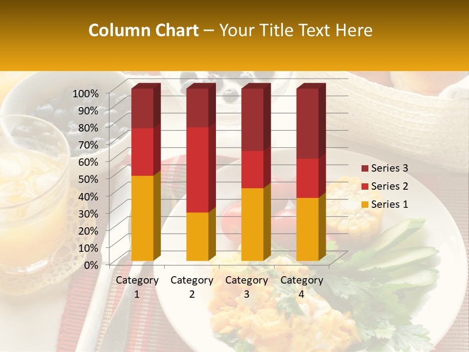 A Plate Of Food On A Table With A Glass Of Orange Juice PowerPoint Template