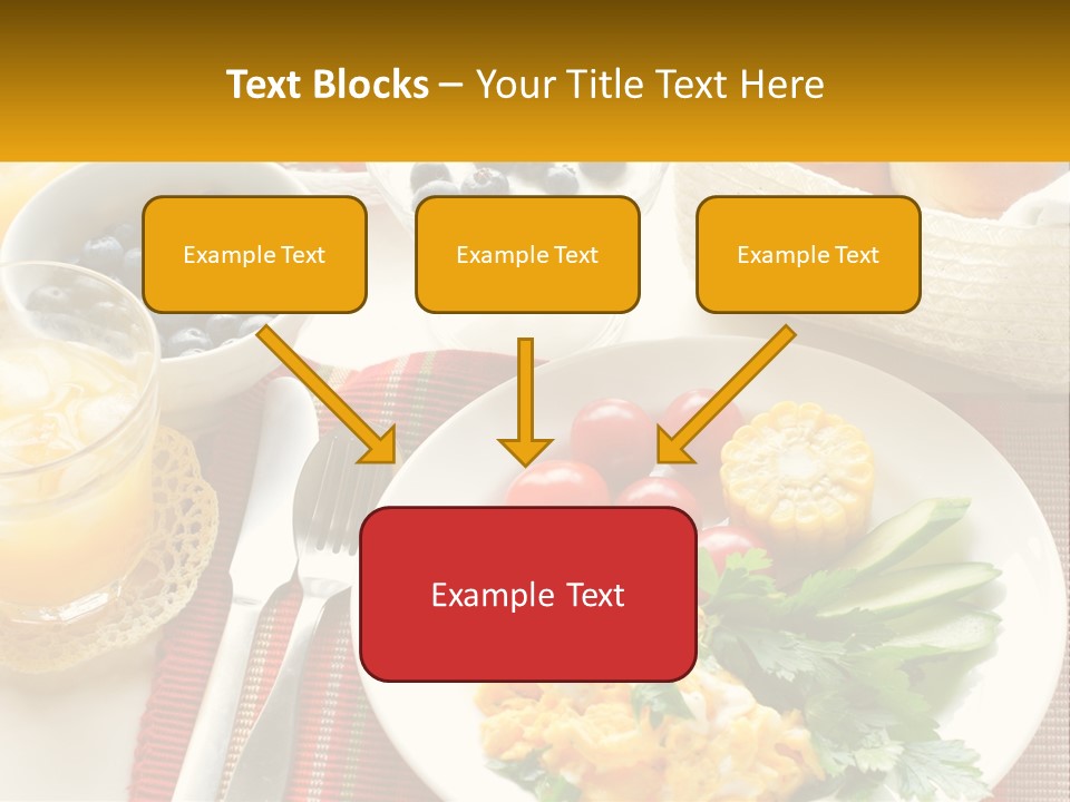 A Plate Of Food On A Table With A Glass Of Orange Juice PowerPoint Template