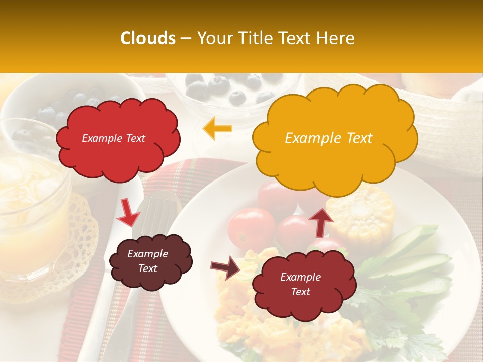 A Plate Of Food On A Table With A Glass Of Orange Juice PowerPoint Template