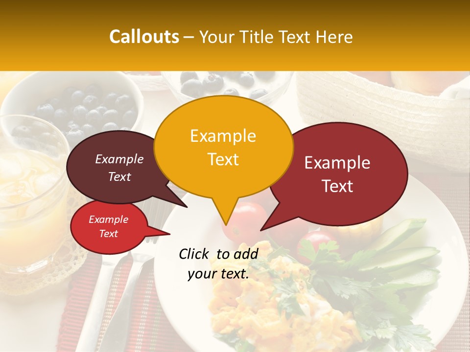 A Plate Of Food On A Table With A Glass Of Orange Juice PowerPoint Template