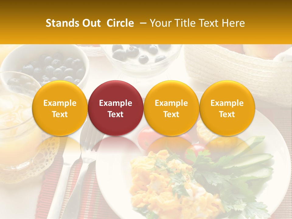 A Plate Of Food On A Table With A Glass Of Orange Juice PowerPoint Template
