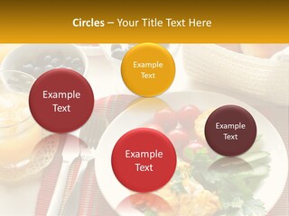A Plate Of Food On A Table With A Glass Of Orange Juice PowerPoint Template