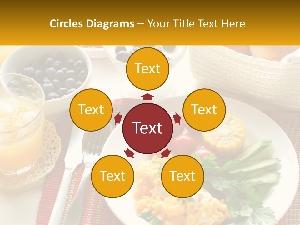A Plate Of Food On A Table With A Glass Of Orange Juice PowerPoint Template