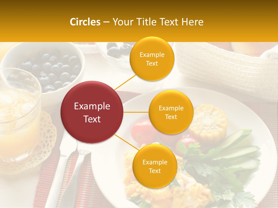 A Plate Of Food On A Table With A Glass Of Orange Juice PowerPoint Template