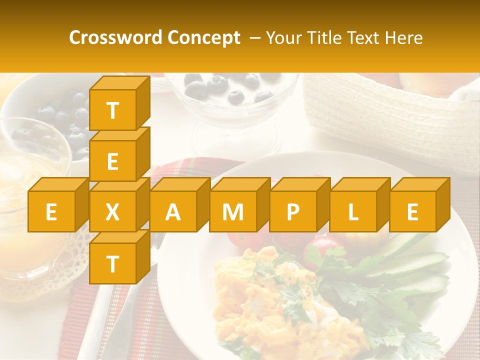 A Plate Of Food On A Table With A Glass Of Orange Juice PowerPoint Template