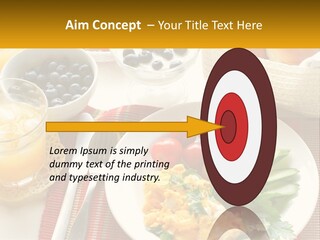 A Plate Of Food On A Table With A Glass Of Orange Juice PowerPoint Template