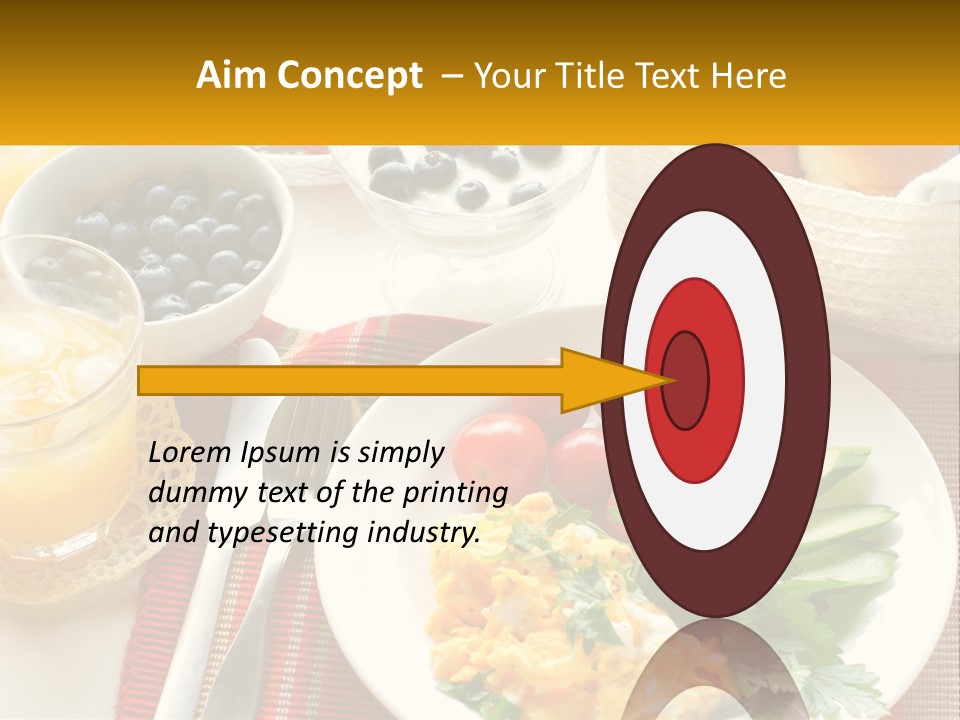 A Plate Of Food On A Table With A Glass Of Orange Juice PowerPoint Template