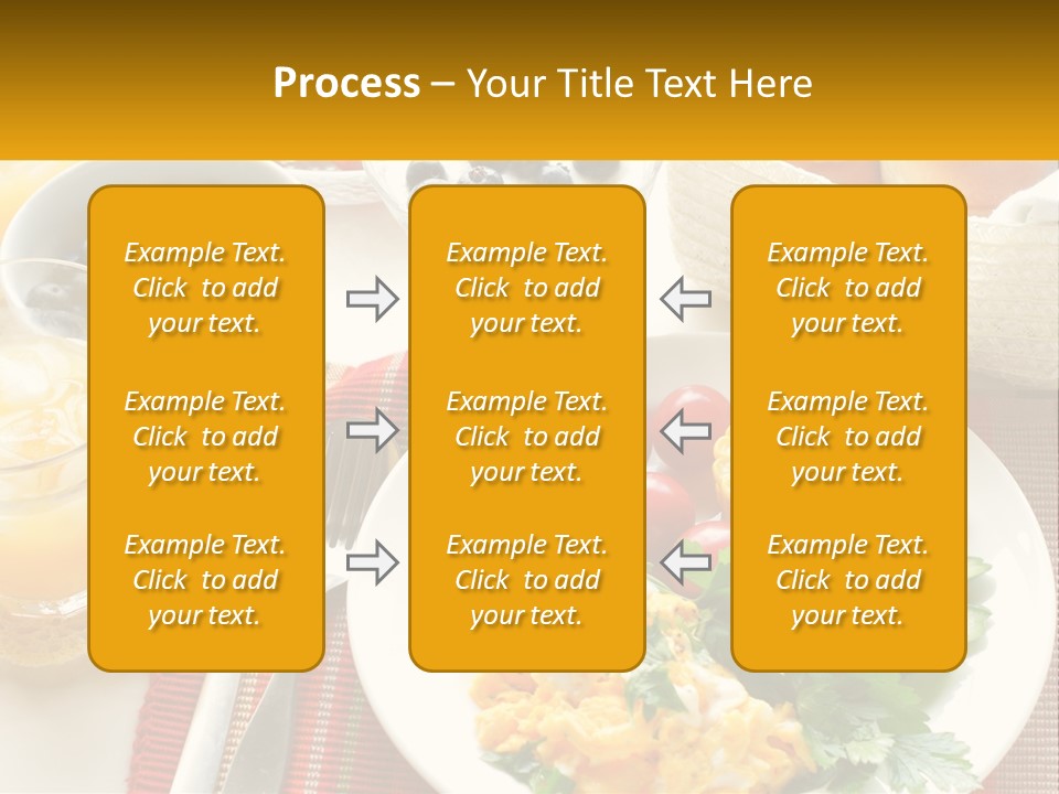 A Plate Of Food On A Table With A Glass Of Orange Juice PowerPoint Template
