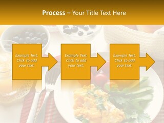 A Plate Of Food On A Table With A Glass Of Orange Juice PowerPoint Template