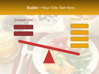 A Plate Of Food On A Table With A Glass Of Orange Juice PowerPoint Template