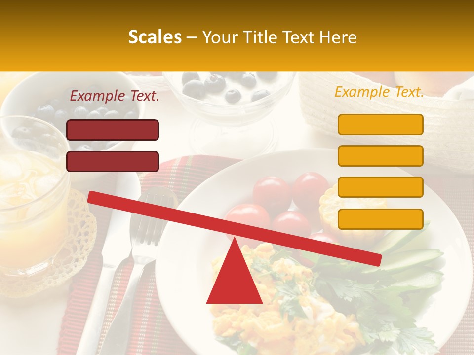 A Plate Of Food On A Table With A Glass Of Orange Juice PowerPoint Template