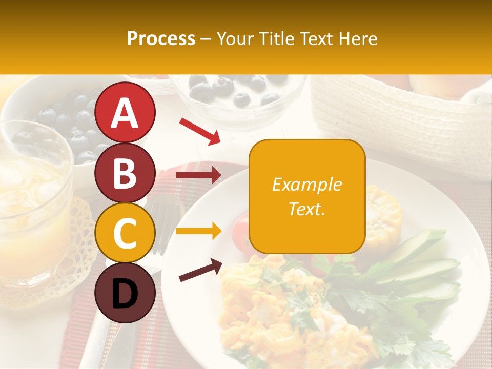 A Plate Of Food On A Table With A Glass Of Orange Juice PowerPoint Template