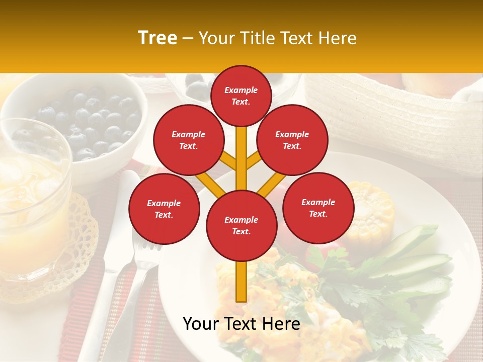 A Plate Of Food On A Table With A Glass Of Orange Juice PowerPoint Template